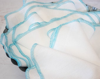 Turquoise Paperless Towels in bright white or natural birdseye - reusable paper towel alternative