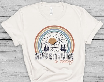 Adventure is CallingT-Shirt - Outdoor mountain summer travel Tee multiple colors available