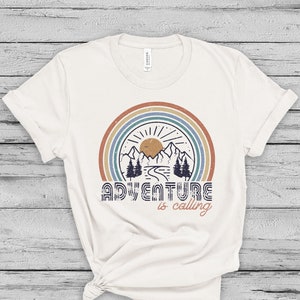 Adventure is CallingT-Shirt Outdoor mountain summer travel Tee multiple colors available image 1