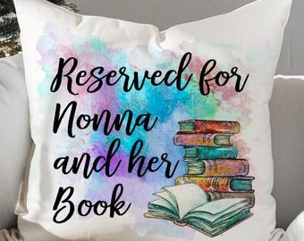 Colorful Book Stack Personalized Pillow