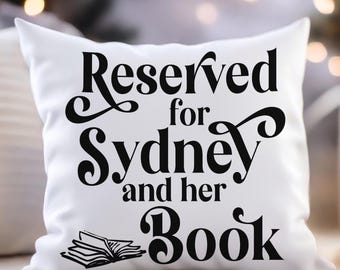 Reserved for His or Her Book Pillow - Personalized Reading Pillow