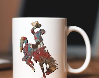 Western Bucking Horse™ Ceramic Mug | Wyoming Icon Coffee Cup