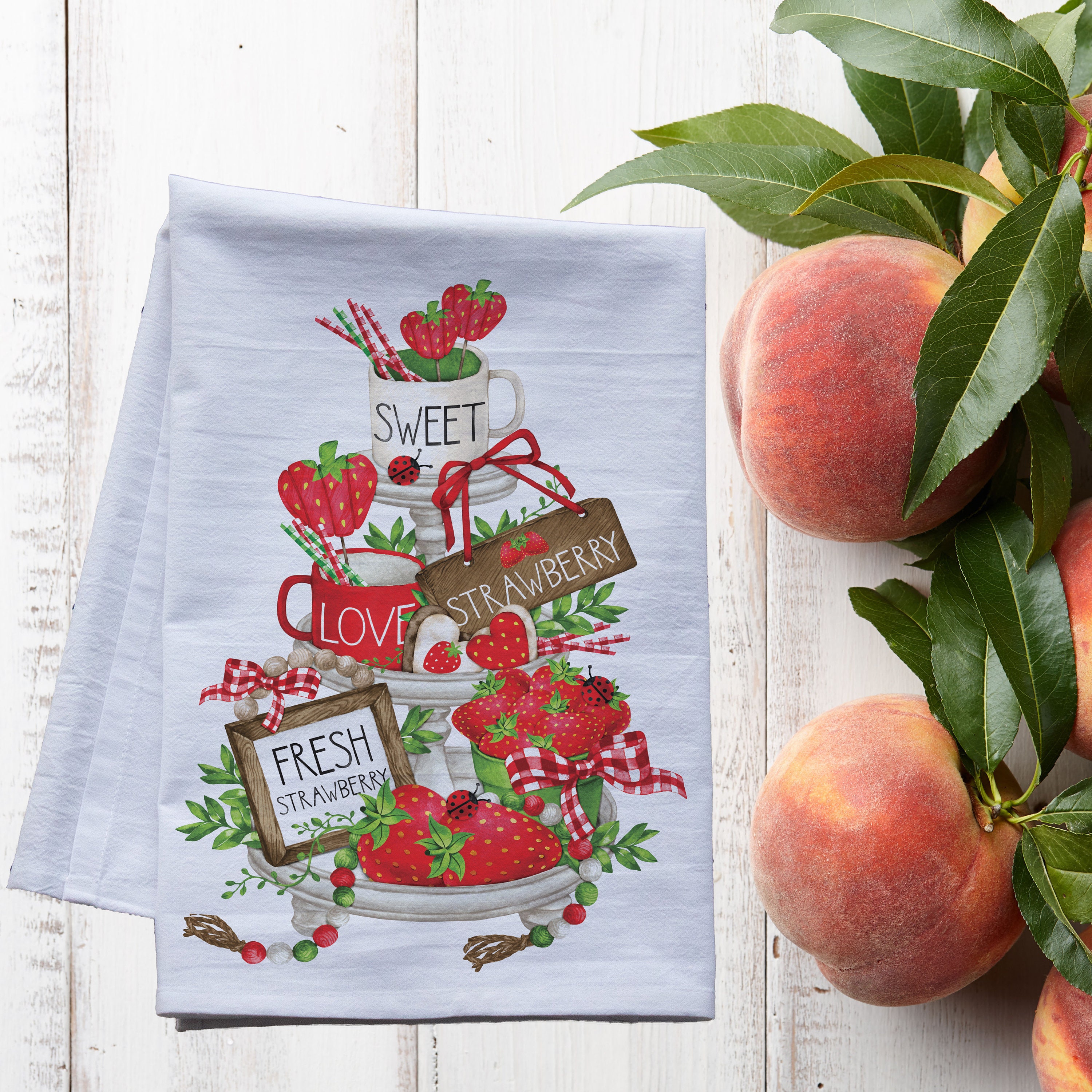 Strawberry embroidered kitchen towel set – Hum Dastkaar