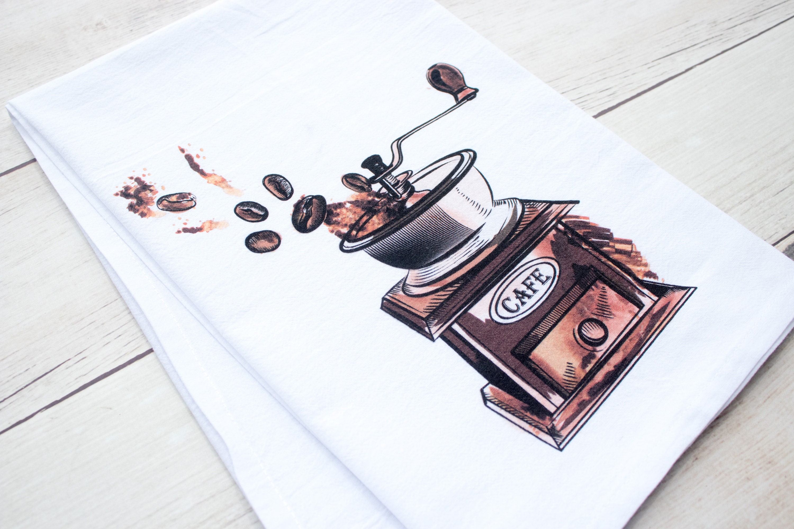 Vintage Coffee Grinder - premium tea towel