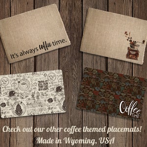 Coffee makes life better, burlap coffee maker placemat, farmhouse decor, coffee lover gift, coffee bar, coffee mat, coffee bar accessories image 5