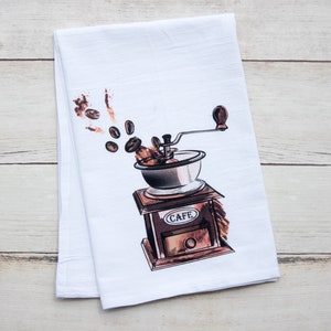 Vintage Coffee Grinder premium tea towel image 3