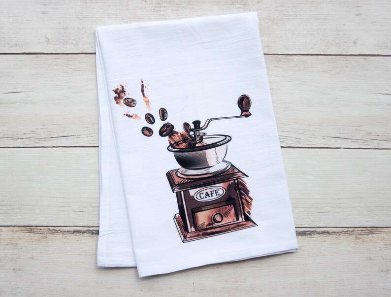 Vintage Coffee Grinder premium tea towel image 3