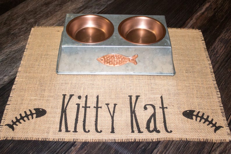 Kitty Pet Placemat for Cat Food Bowls Personalized With Your Etsy