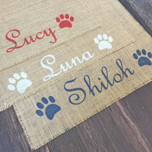 Custom colored puppy dog pet placemat for dog food bowls personalized with your pets name image 3