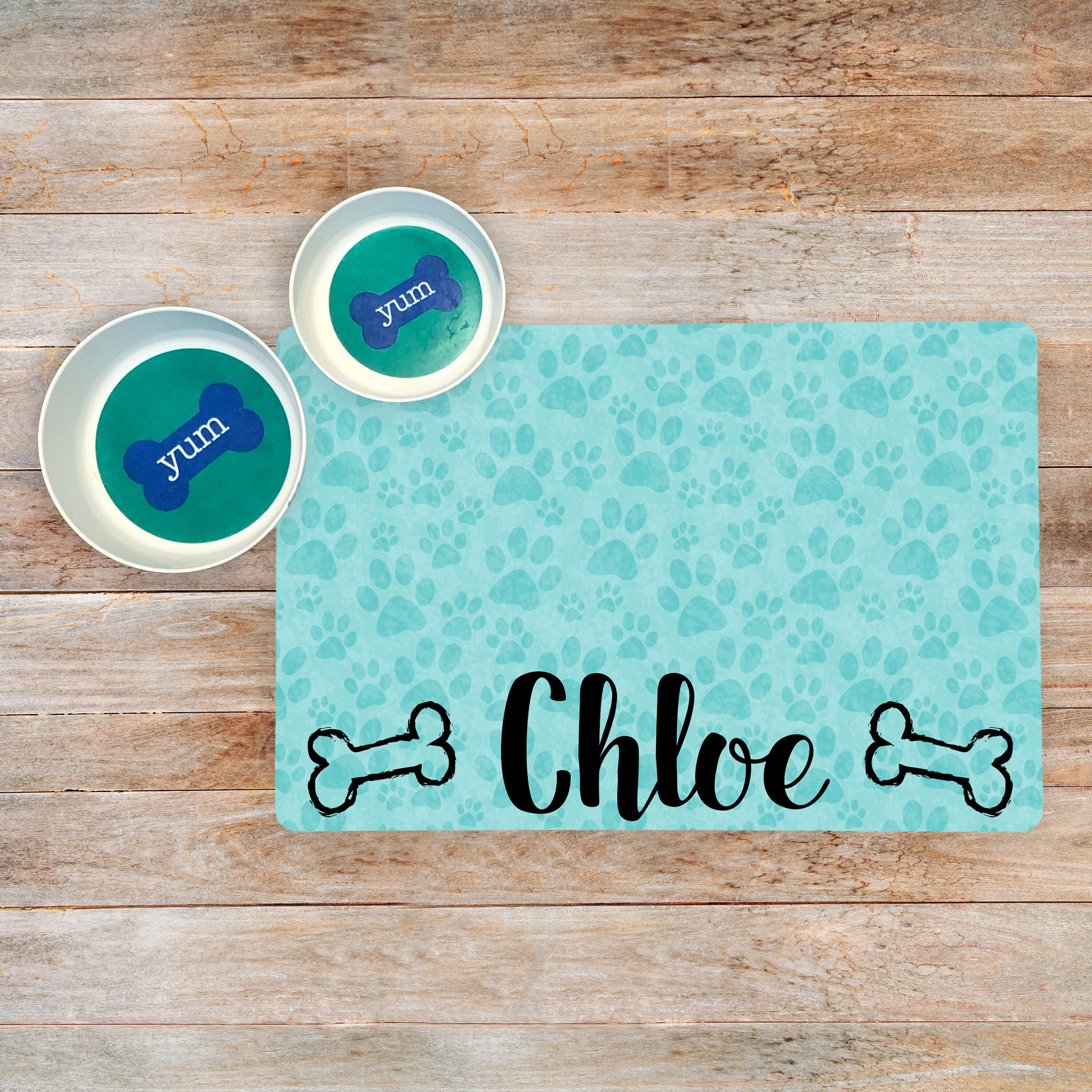 Personalized Dog Bowl Mat Custom Pet Placemat For Your Pet's Food And