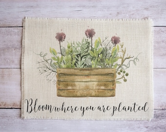 Bloom where you are planted placemats - set of two cottage chic style place mats