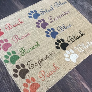 Custom colored puppy dog pet placemat for dog food bowls personalized with your pets name image 2