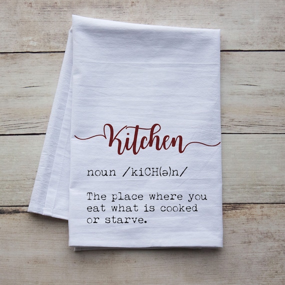 Funny Kitchen Towels Coffee, Wine, Kitchen Definitions Set of