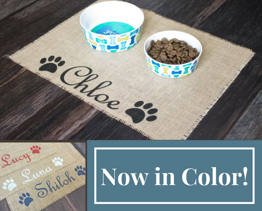 Custom Colored Puppy Dog Pet Placemat for Dog Food Bowls Personalized ...