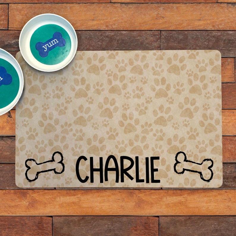Personalized Dog Bowl Mat Custom Pet Placemat for Your Etsy