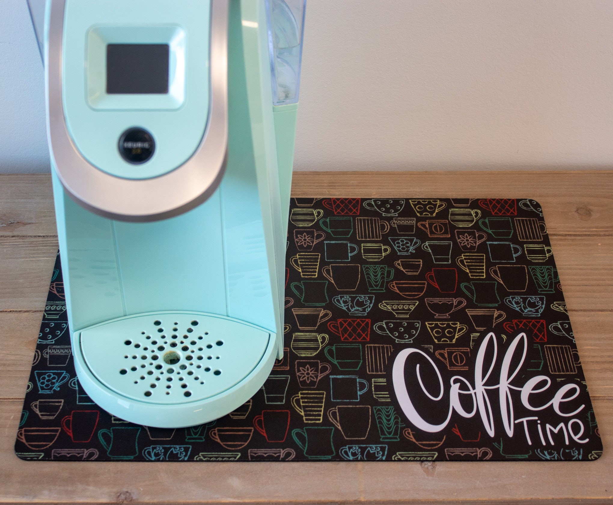 Coffee Time Washable Coffee Mat Coffee Lovers Gift Coffee Etsy