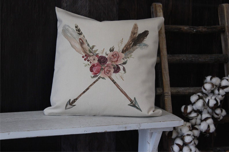 Rustic Arrows throw pillow home decor accent pillow image 3