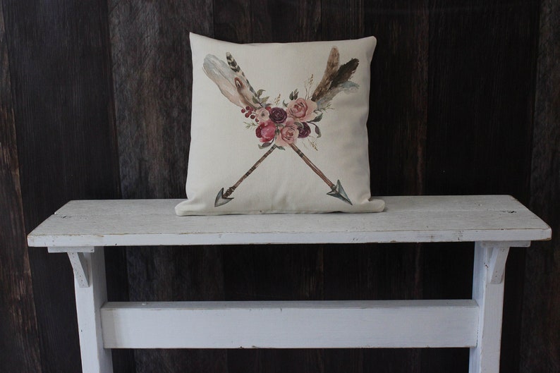 Rustic Arrows throw pillow home decor accent pillow image 1