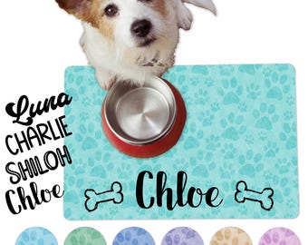 Personalized Dog Bowl Mat: Washable Puppy Placemat