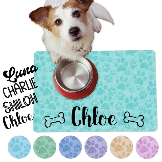 Personalized Dog Bowl Mat: Washable Puppy Placemat