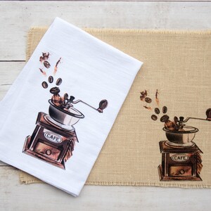 Vintage Coffee Grinder premium tea towel image 5