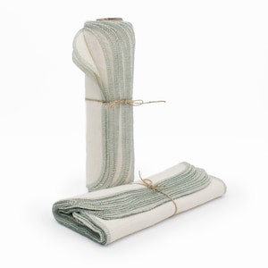 Toalhas sem papel Sage Green - uma dúzia de alternativas de toalhas de papel reutilizáveis, brancas brilhantes ou naturais, sem fiapos