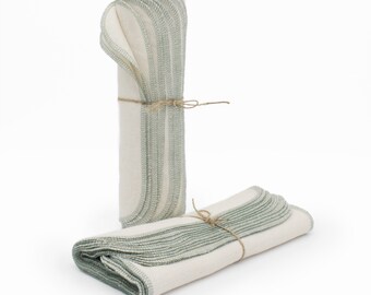 Sage Green Paperless Towels - One Dozen Bright White or Natural Lint Free Reusable Paper Towel Alternative