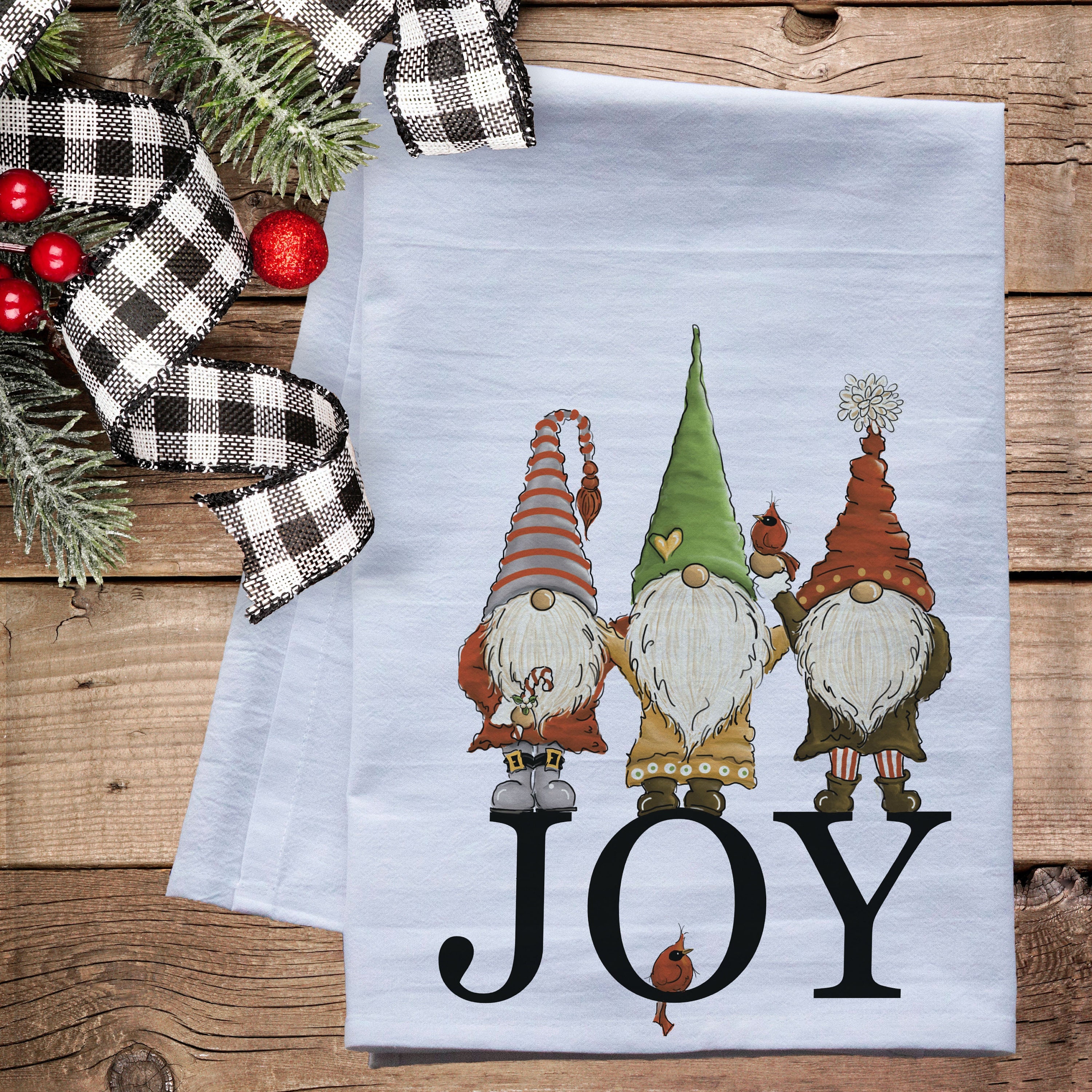 Decorative Towel Santa / Fox Tea Towels Set / 2 Clean Up Kitchen