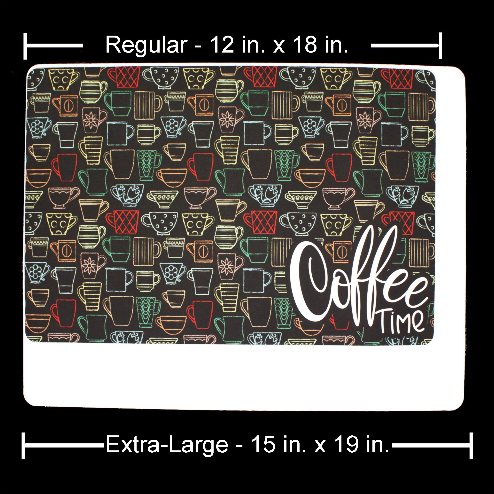Custom Coffee Maker Mat, Cute Retro Coffee Cup Washable Placemat for