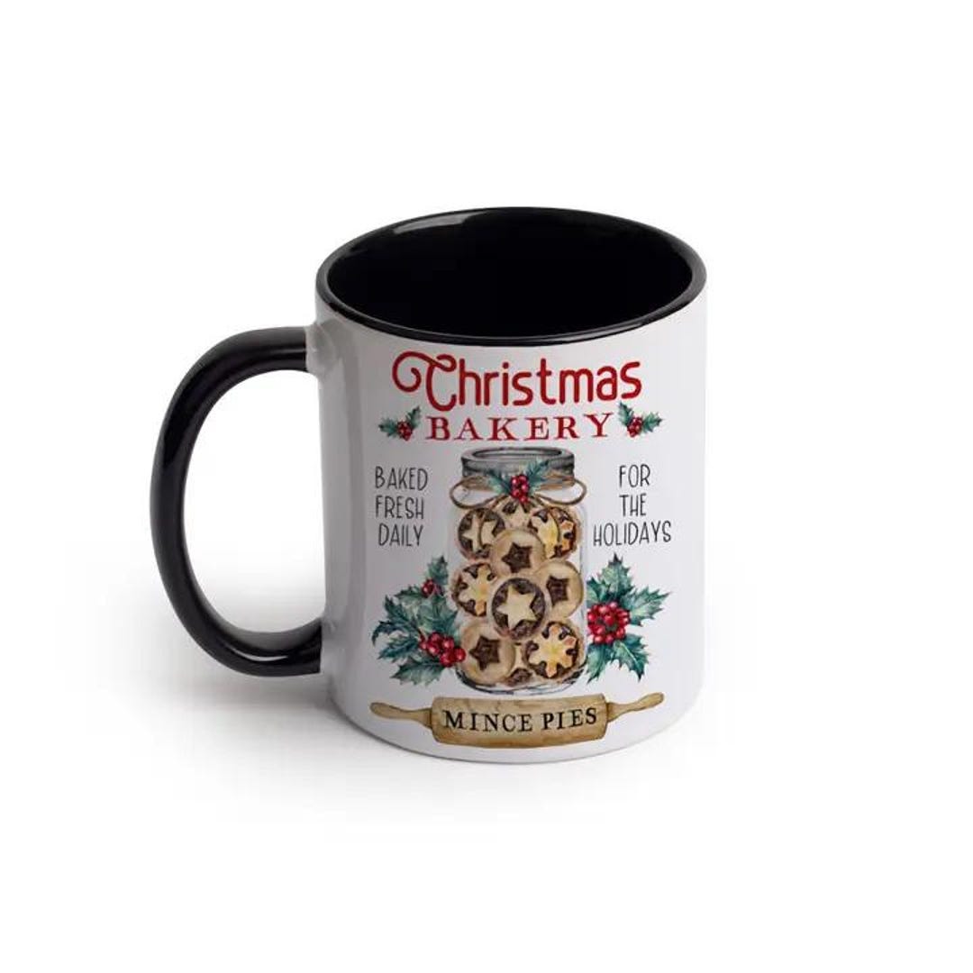 Christmas Bakery Mince Pies Ceramic Mug Holiday Mug Perfect Gift for