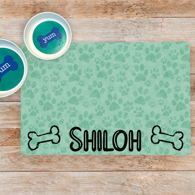Personalized Dog Bowl Mat Custom Pet Placemat for Your Etsy