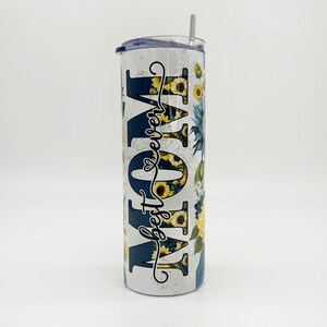 FREE SHIPPING Best Ever Mom Sunflower 20oz Skinny Tumbler -  Mother's Day gift or Mom Birthday present