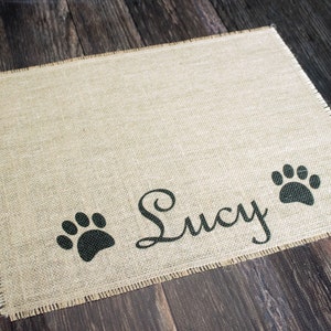 Custom colored puppy dog pet placemat for dog food bowls personalized with your pets name image 4