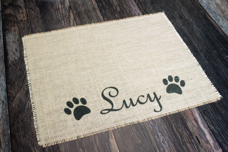 Custom colored puppy dog pet placemat for dog food bowls personalized with your pets name image 4