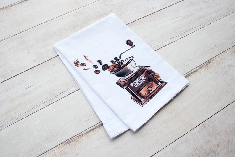 Vintage Coffee Grinder premium tea towel image 6