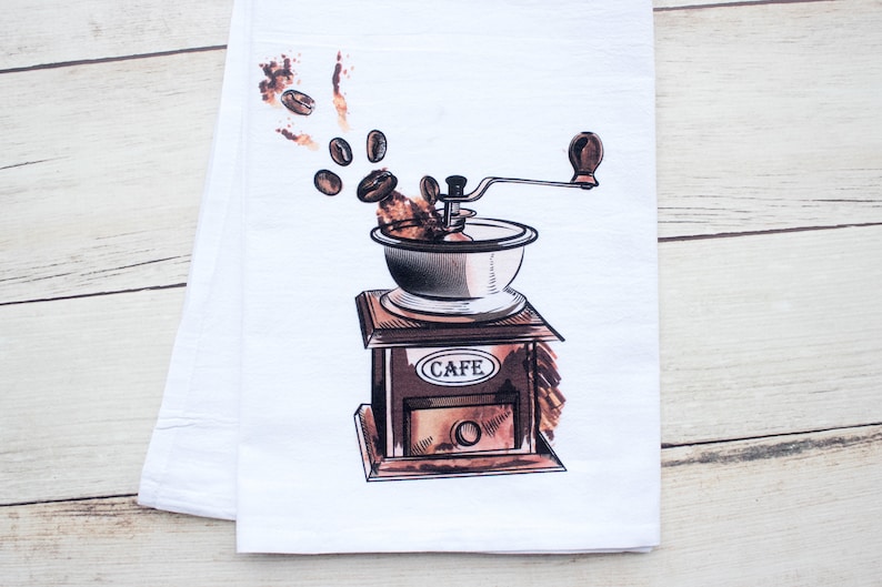 Vintage Coffee Grinder premium tea towel image 7