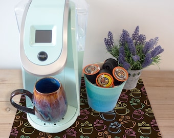 Mantel individual para cafetera: absorbente, ideal para lanzar tazas de café y decorar la cocina.