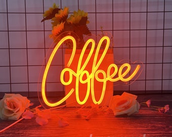 Kaffee-Bar-Neonschild, beleuchtet für Wanddekoration, modernes LED-Schild für Café, Acryl-Kaffeestation, Kunstdekoration, Party-Dekoration
