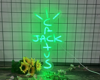 Kaktus Jack Neon Schild Licht Wandkunst Neonlicht für Rap Talking West Coast Leuchtendes Hängeschild für Schlafzimmer Home Bar Pub Party Dekor