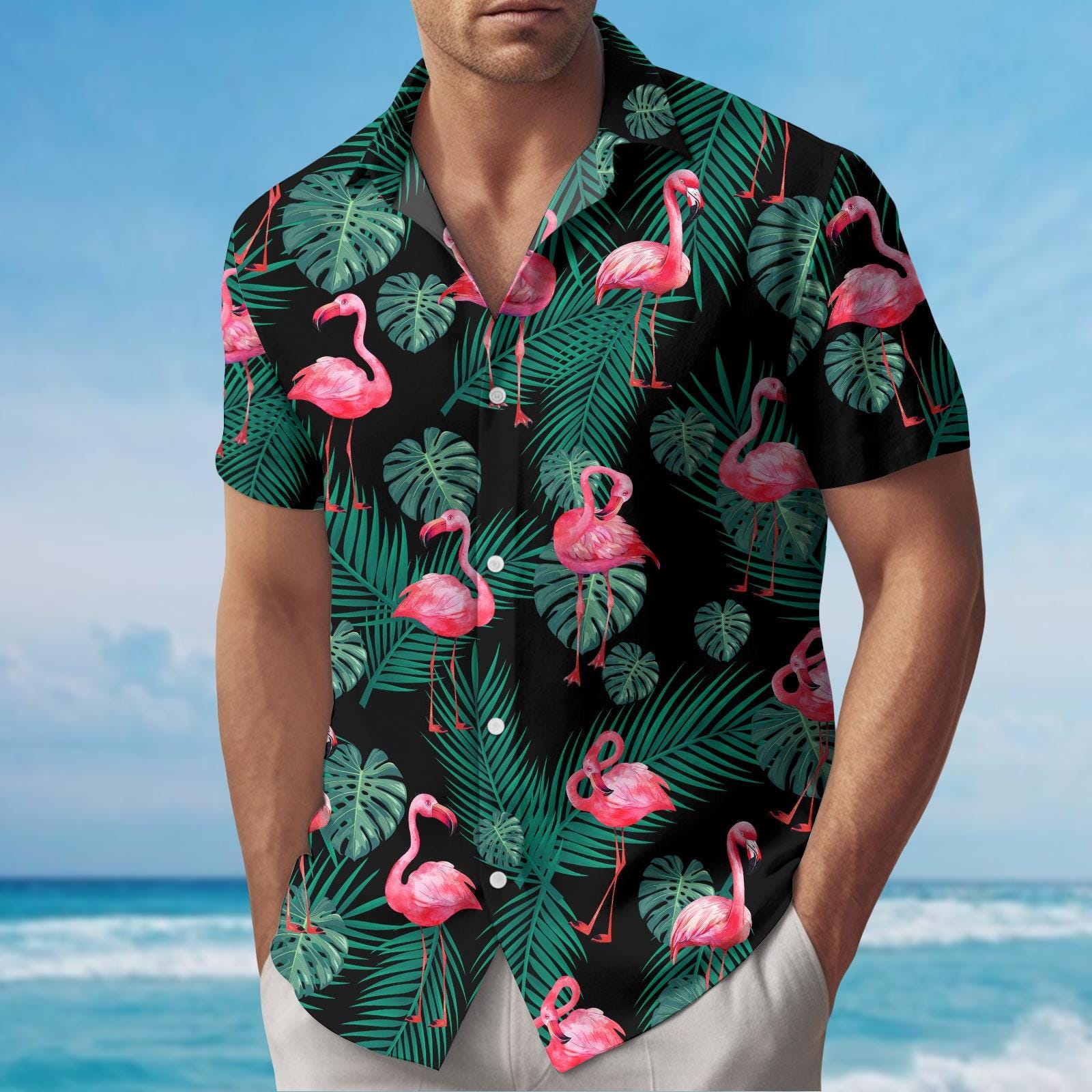 Flamingo hawaii shirt - Etsy 日本