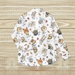 Zootopia Blouse Shirt, Nick Wilde Button Women Shirt, Judy Hopps Women Top, Women Blouse Top, Gift for Zootopia Fan