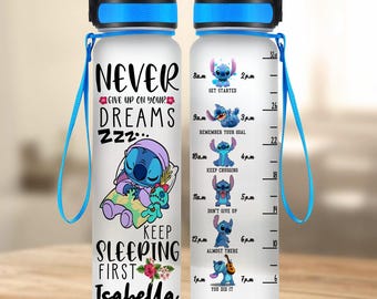 Personalized Stitch Bottle, Magic Kingdom Plastic Water Bottle, Stitch Water Bottle, Disney Trip Merch, Birthday Gift For Her