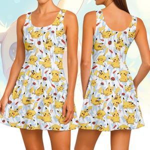 pikachu skater dress Girls' Pokmon Witch Pikachu With Candy Fit & Flair Cap Sleeve Graphic Dress - Heather Navy