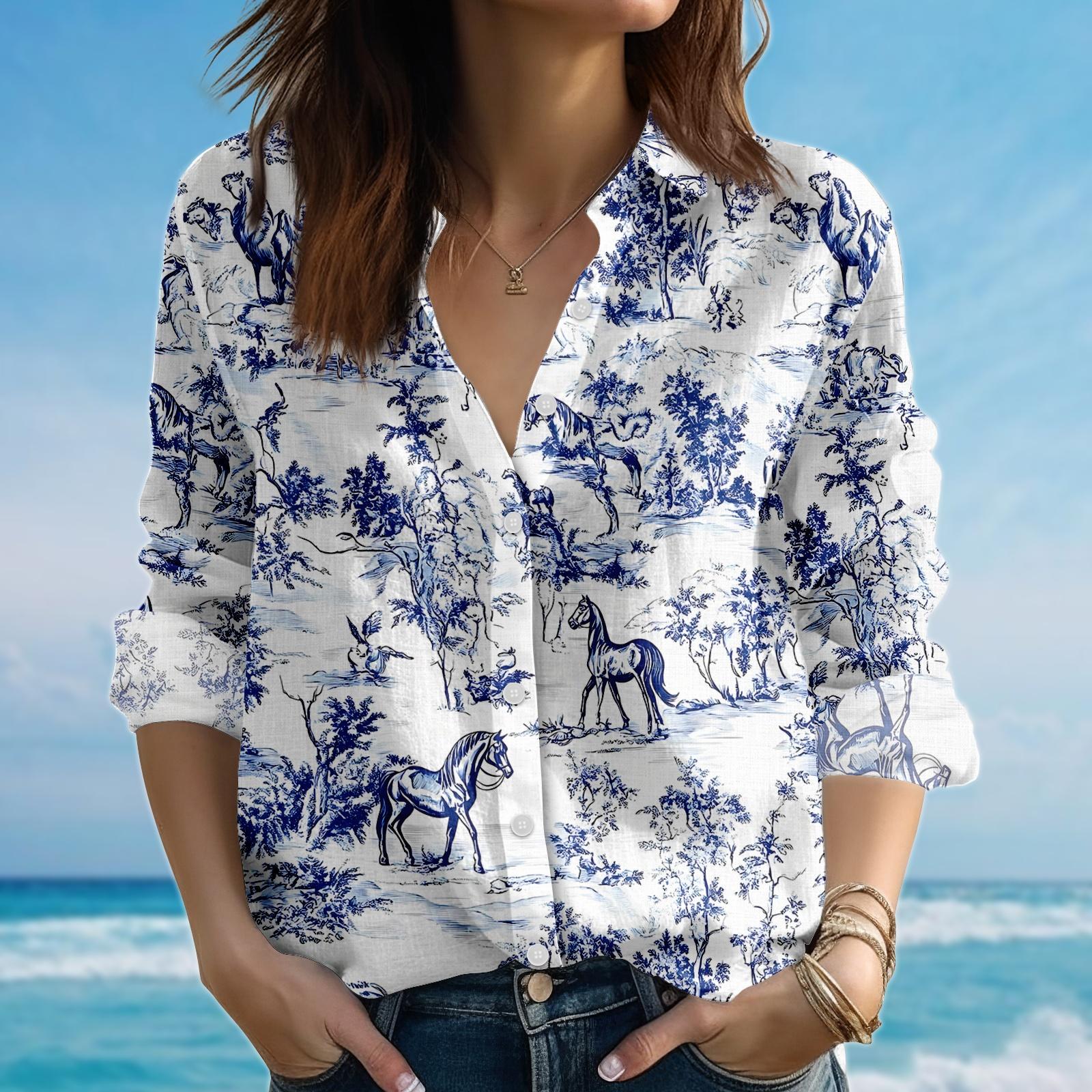 Chemise Riddle à imprimé alpin - Col Boutonné | Café Coton