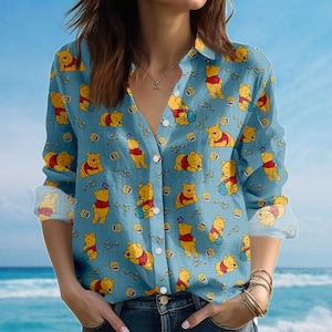 Winnie The Pooh Blouse Shirt, Cute Honey Bear Shirt, Disney Girls Trip Shirt, Magic Kingdom Women Shirt, Birthday Gift For Her