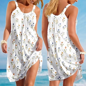 Wildflower Sling Summer Dress, Floral Sling Women Dress, Cottagecore Garden Dress, Soft Casual Sundress, Vacation Outfit, Gift For Her