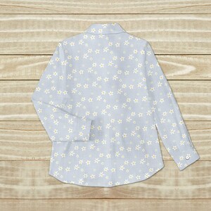 Daisy Print Blouse Shirt, Cute Floral Spring Shirt, Soft Casual Shirt, Cottagecore Shirt For Women, Summer Beach Shirt, Gift For Her
