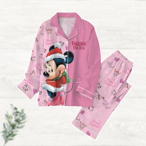 Minnie Mouse Christmas Pajamas Set, Family Matching Pajamas Set, Disney Pajamas For Party, Movie Cartoon Holiday Pajamas, Gift For Her
