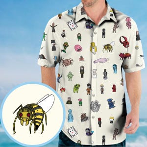Camicia con bottoni di Doctor Who, camicia hawaiana con cabina di polizia del TARDIS, maglietta con serie di film retrò, maglietta estiva per le vacanze in famiglia, regalo per fan