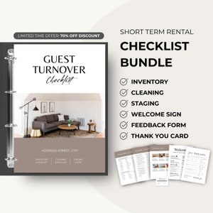 Airbnb Cleaning Checklist, Airbnb Cleaning Guide, VRBO Cleaning Checklist Template, Inventory Checklist, Editable Airbnb Canva Template